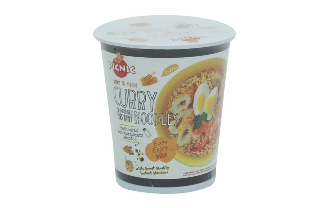 Picnic Hot & Rice Curry Flavoured Instant Noodles   Cup  60 grams